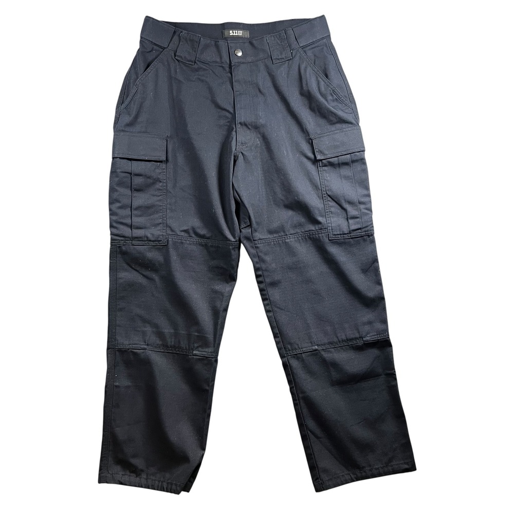 5.11 Tactical Cargo‎ Pants Men's Large Short Navy Blue Ripstop Utility